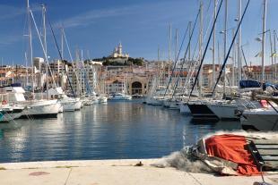 Vieux port of Marseille and Notre Dame de la Garde