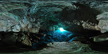 Panorama of the blue cave