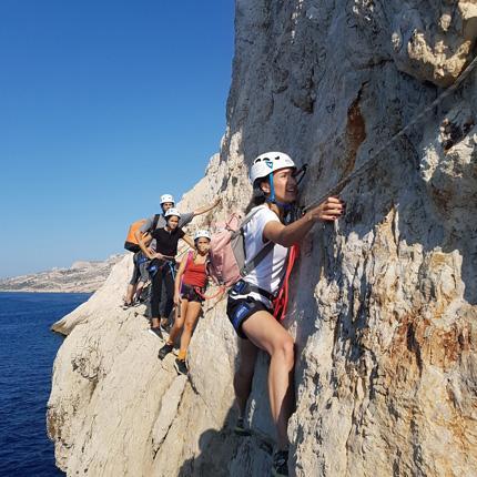 Climbing adventure in the calanque of Sormiou