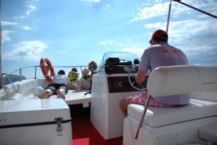 Inside a boat used to visit the calanques