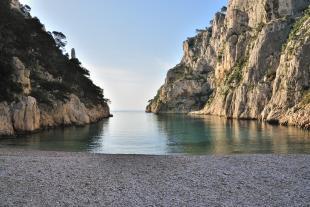 A very calm sea in the calanque d'En-vau