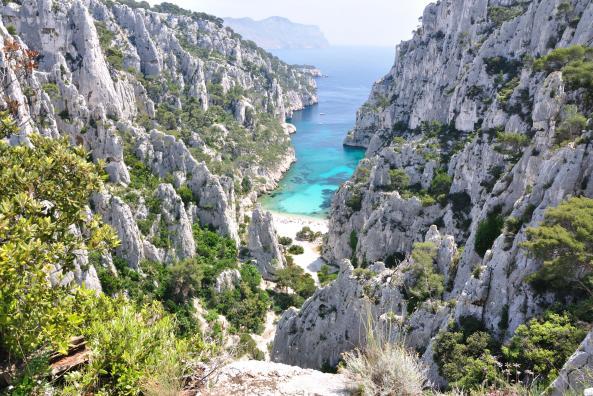 Calanque d'En-vau vue depuis le sentier de Castelviel