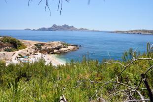 View of the calanque from a part of the path