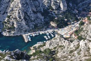 The port with fishing and leisure boats