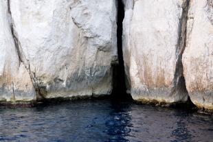 Under water cave entrance