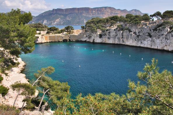 Calanque of Port-miou seen from the hiking path