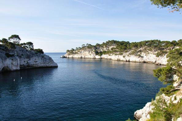 Sortie de la calanque de Port miou