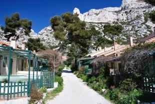 Cabins behind the port