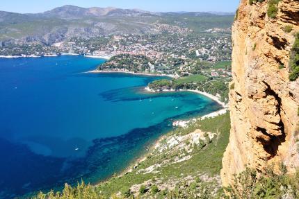 Cassis Bay seen from the cap Canaille