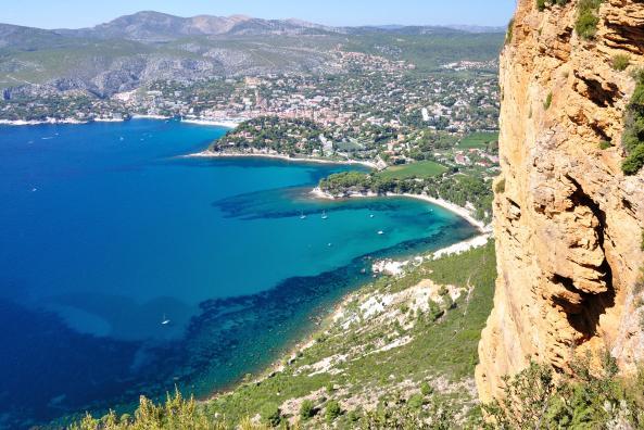 Cassis Bay seen from the cap Canaille