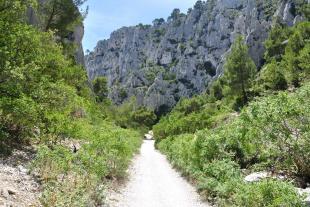 Sentier entre les falaises