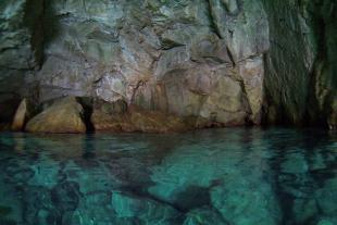 At the bottom of the Blue Cave