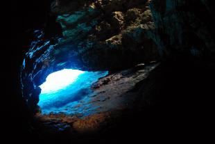 Inclined slab in the cave