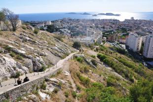 Access stairs to Notre Dame de la Garde on the Roucas Blanc side