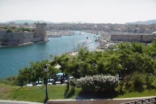 The Vieux Port seen from the Pharo gardens