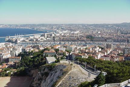 Le Vieux Port vu depuis Notre Dame de la Garde